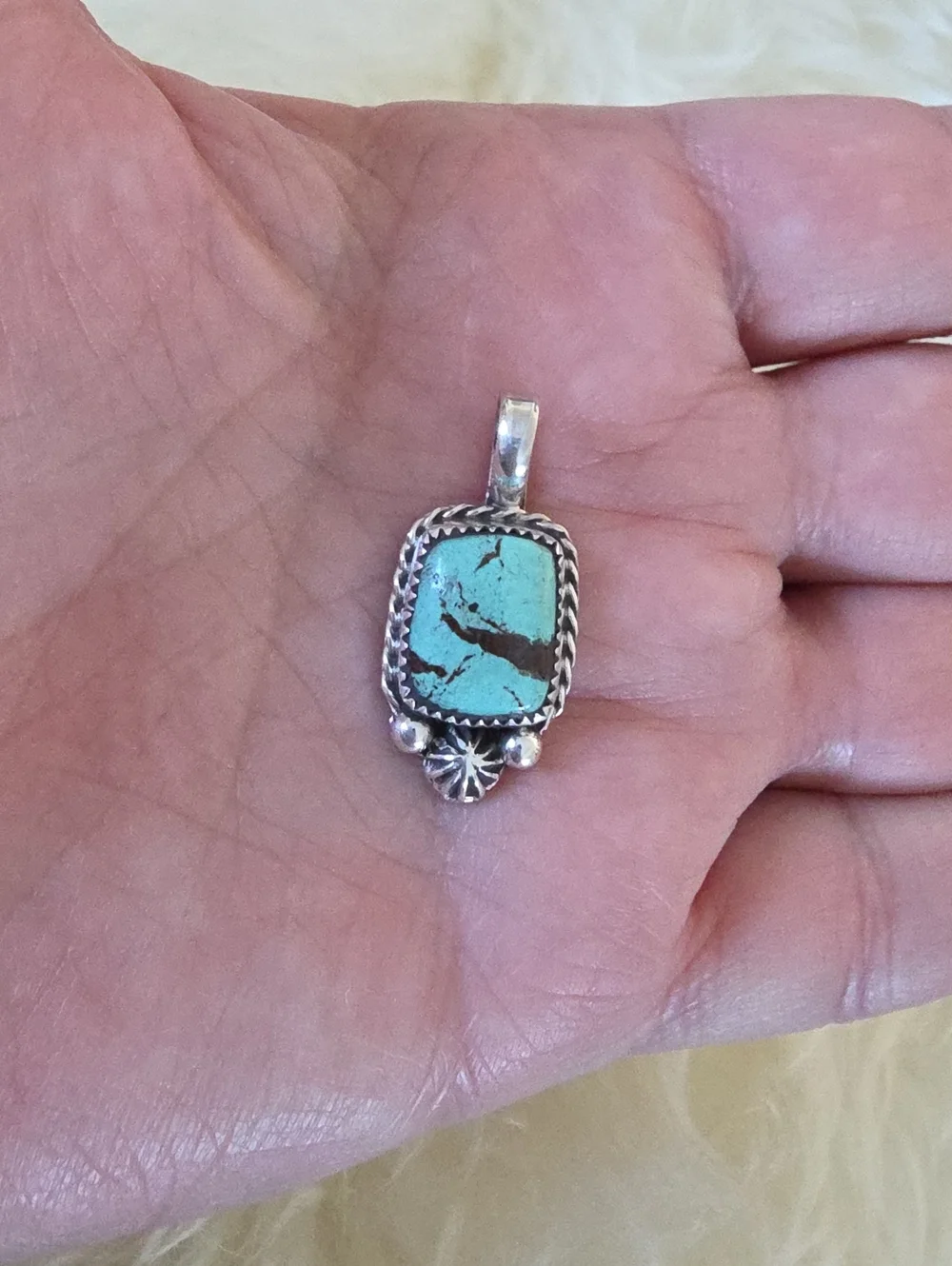 Gorgeous NWOT Native American Navajo Mine #8 Turquoise Pendant 🩵🎁🤎